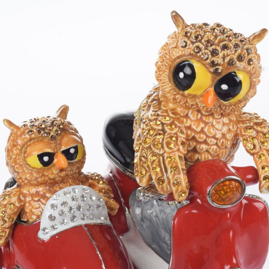 Keren Kopal Brown Owl & Owlet red bike with sidecar Limited edition 1 of 250