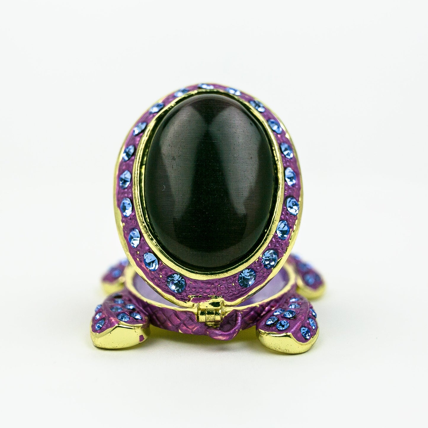 Keren Kopal Violet Turtle Decorated with Blue Crystals