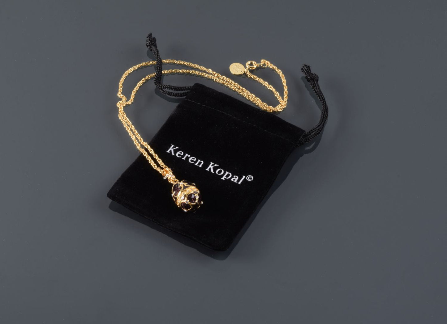 Keren Kopal Purple Egg Pendant Necklace