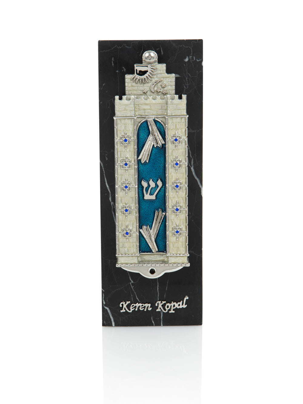 Western Wall style Decorated Mezuzah