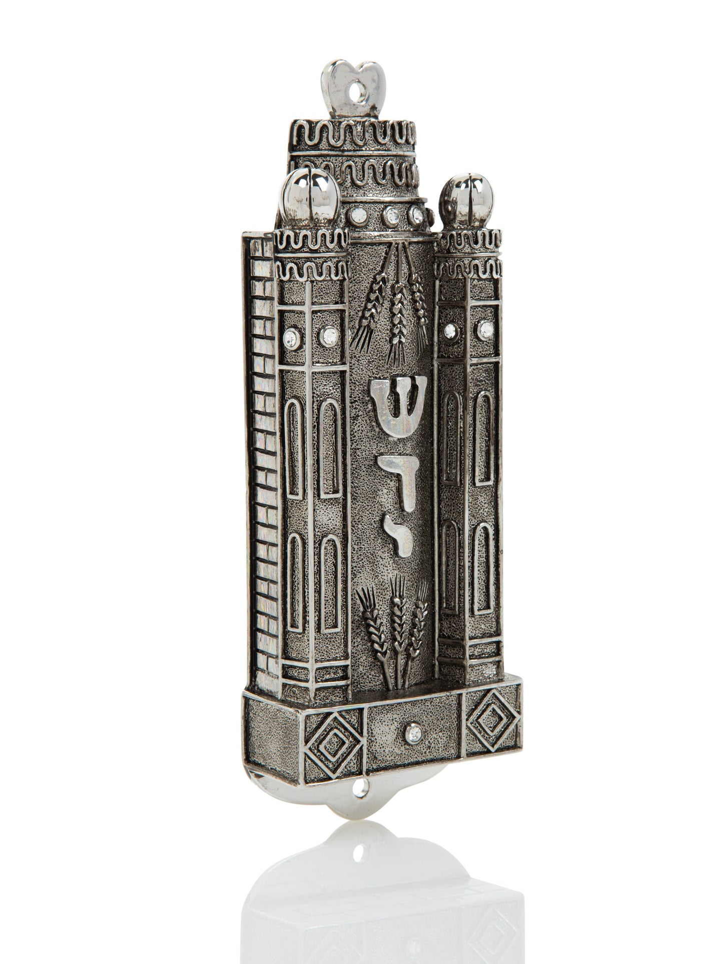 Silver Contemporary Holy Ark Mezuzah