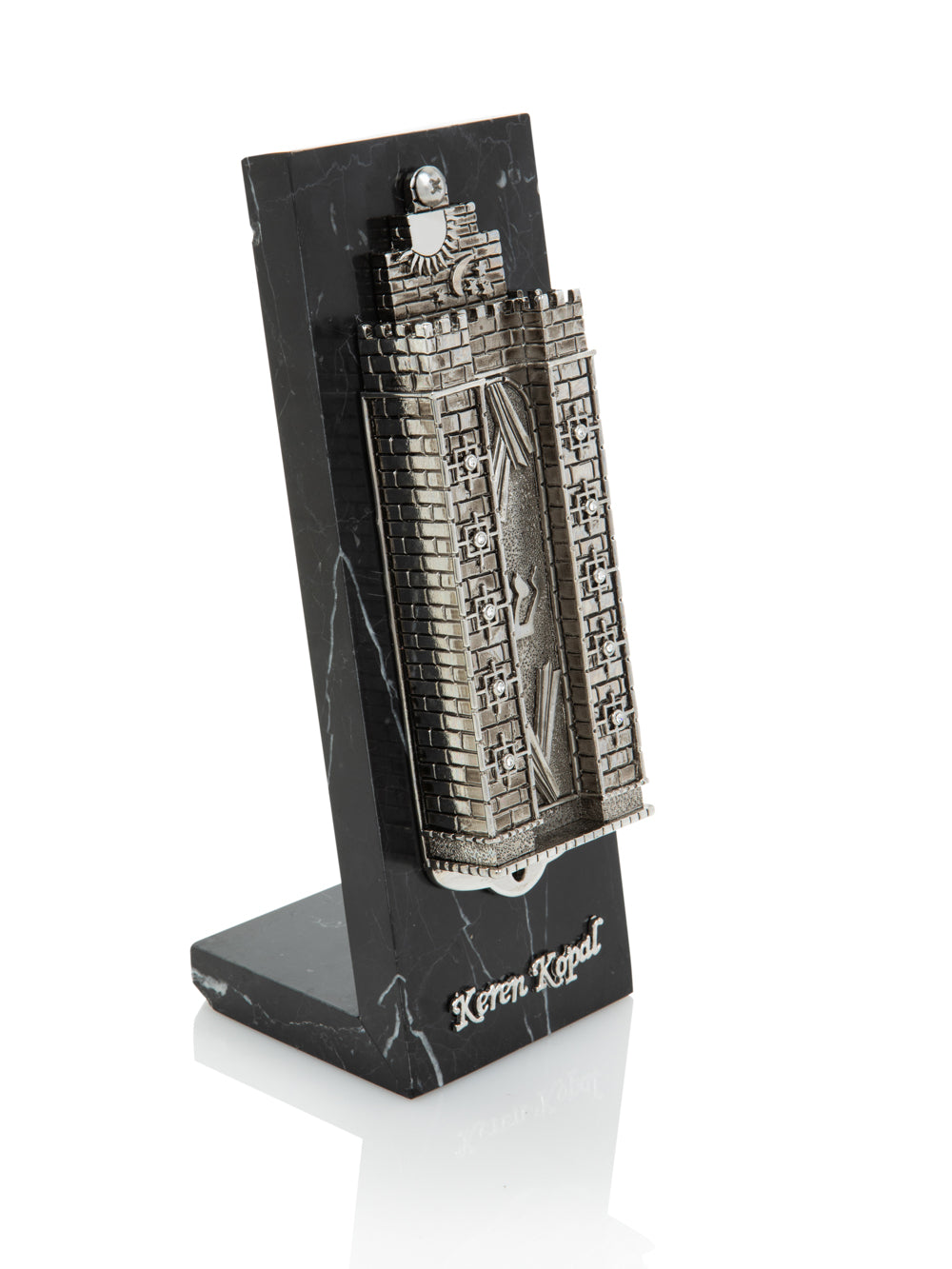 Silver Western Wall style Decorated Mezuzah
