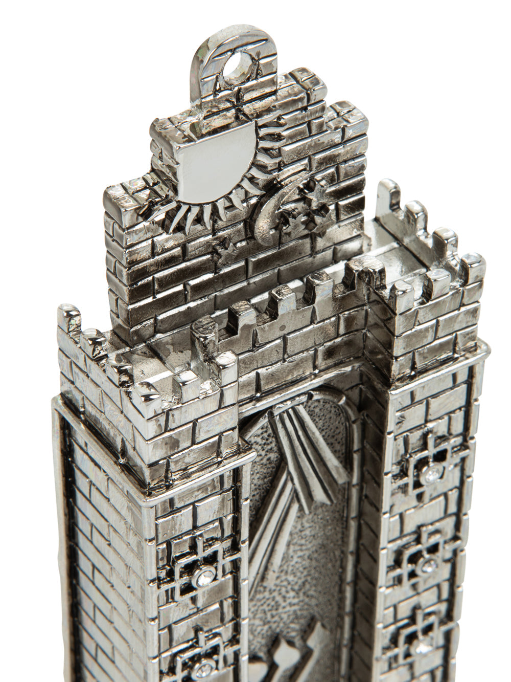 Silver Western Wall style Decorated Mezuzah