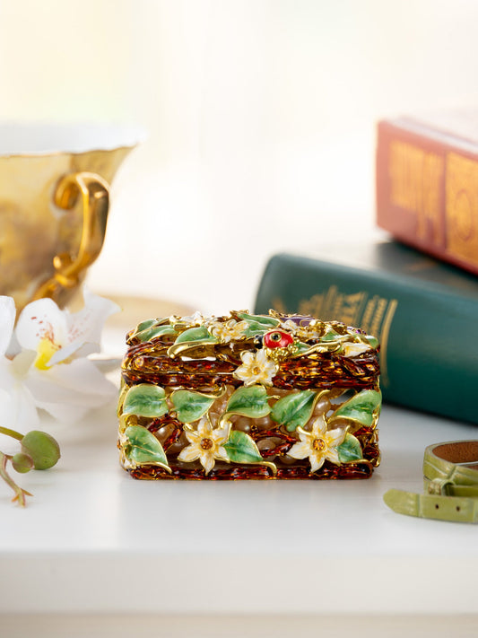 Keren Kopal Decorated Flowers Trinket Box