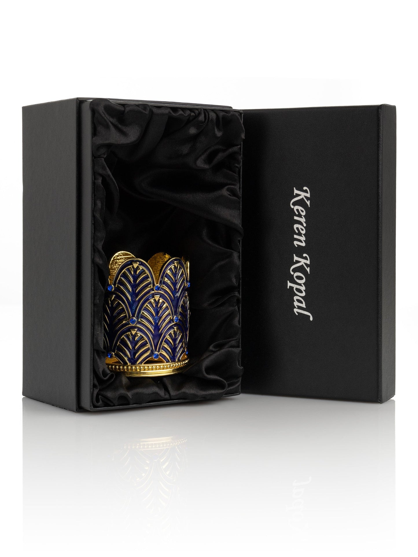 Keren Kopal Blue Decorated Candle Holder