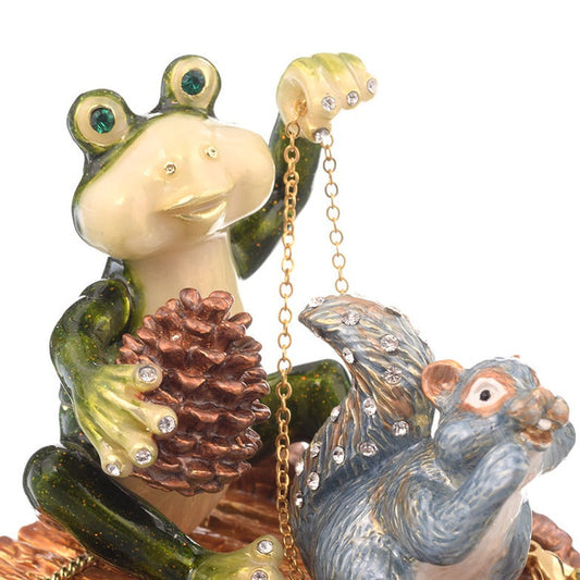 Keren Kopal Frog and Squirrel on Wooden Car