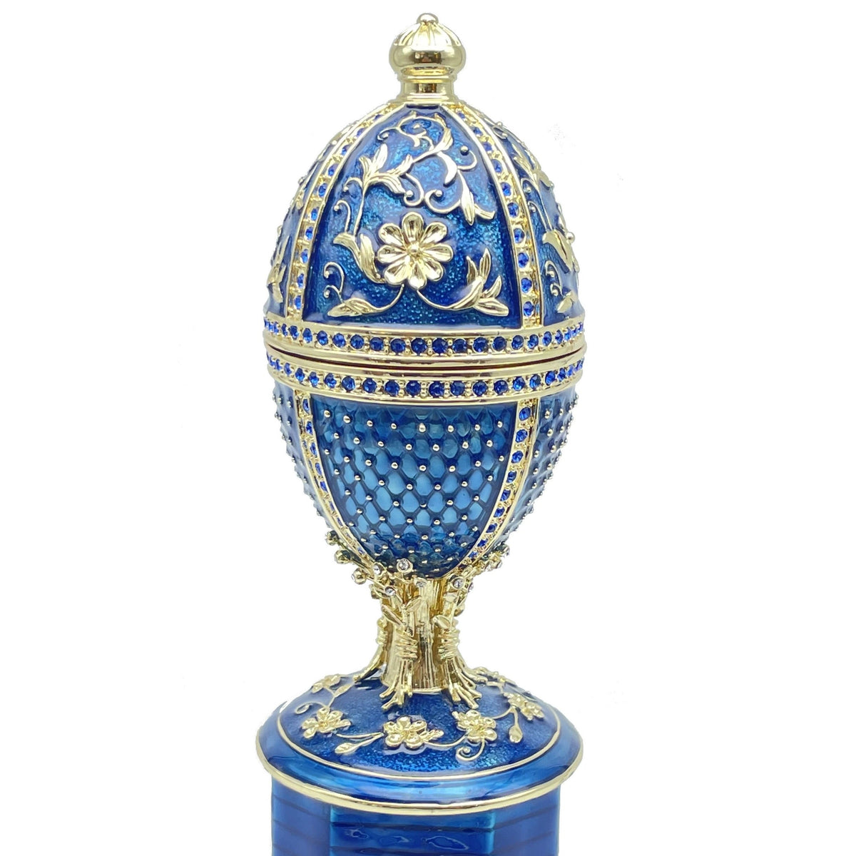 Keren Kopal Limited edition Blue Faberge Egg with doves trinket box