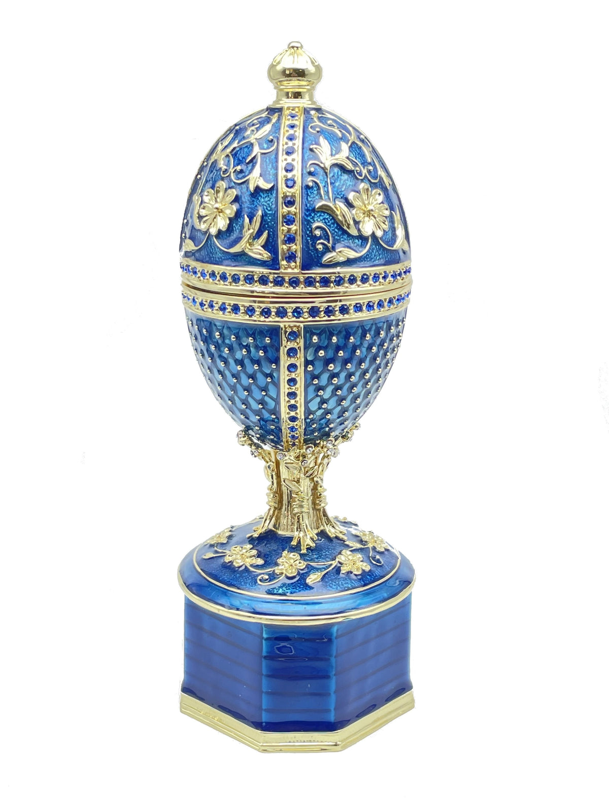 Keren Kopal Limited edition Blue Faberge Egg with doves trinket box