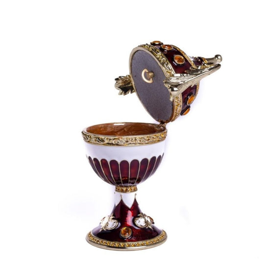 Keren Kopal Brown Music Playing Faberge Egg with Wings
