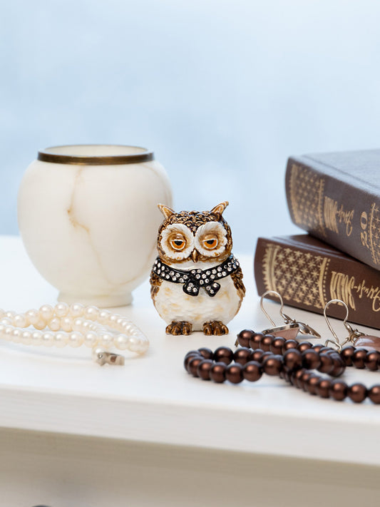 Keren Kopal Brown Owl trinket box