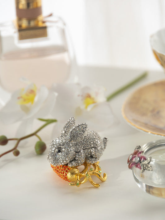 Keren Kopal Rabbit with Carrot Trinket Box