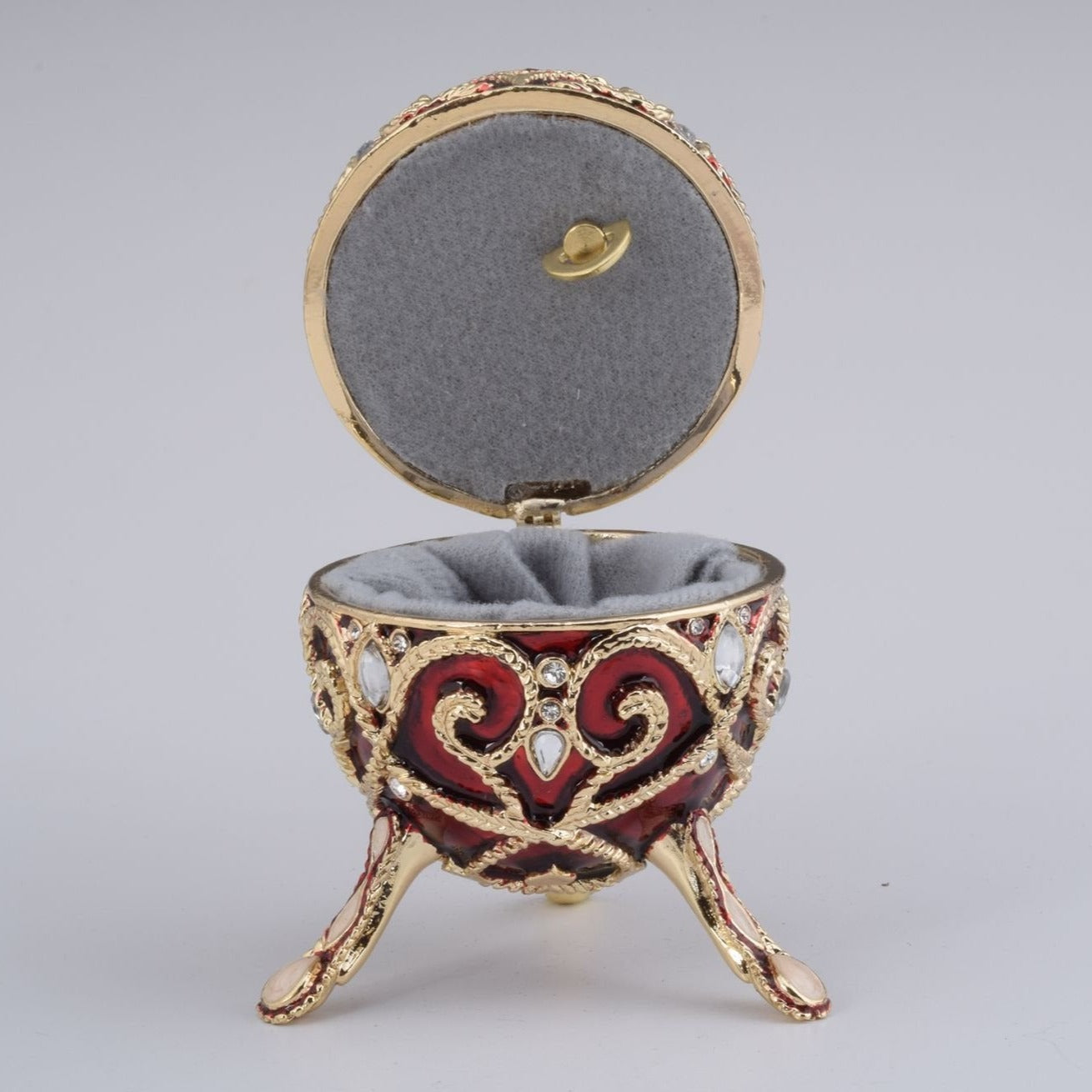 Keren Kopal Red Faberge Style Music Playing Egg