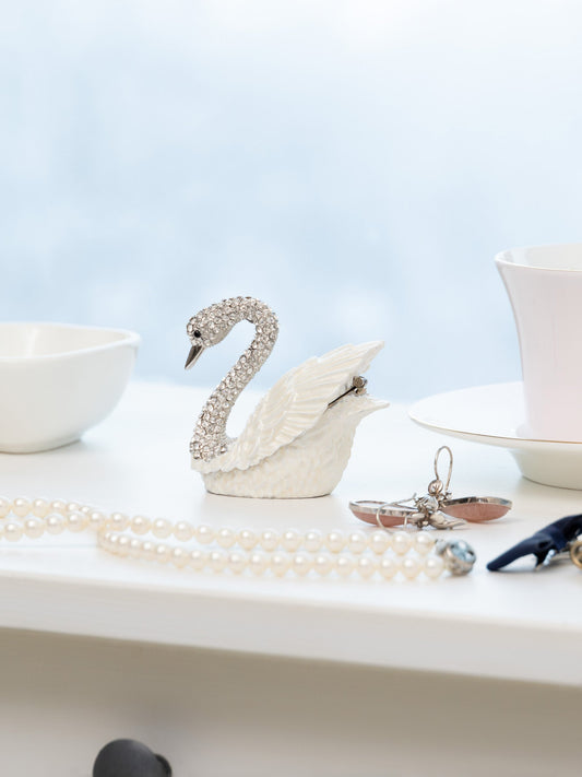 Keren Kopal White Swan with crystal neck