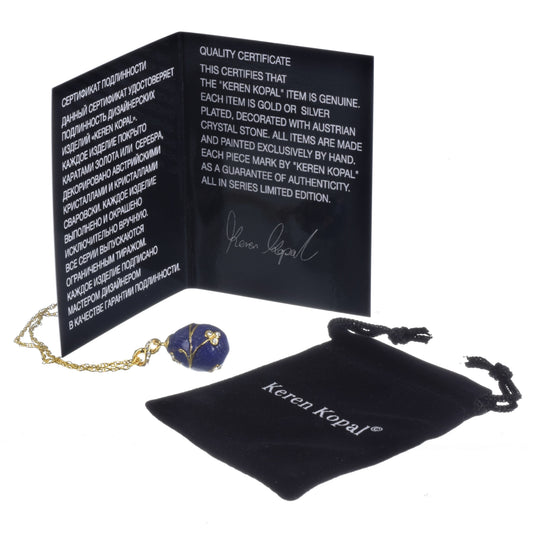 Keren Kopal Blue Egg Pendant Gold Necklace