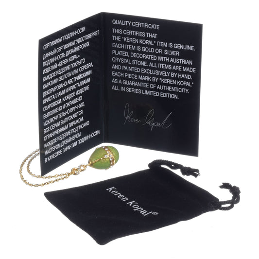 Keren Kopal Green Egg Pendant Gold Necklace