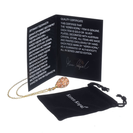 Keren Kopal Pink Egg Pendant Gold Necklace
