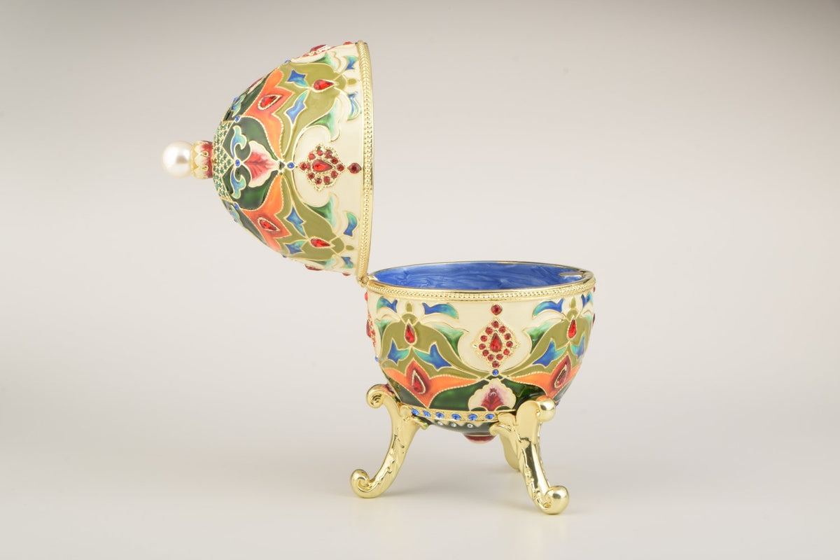 Colorful Russian Egg Trinket Box