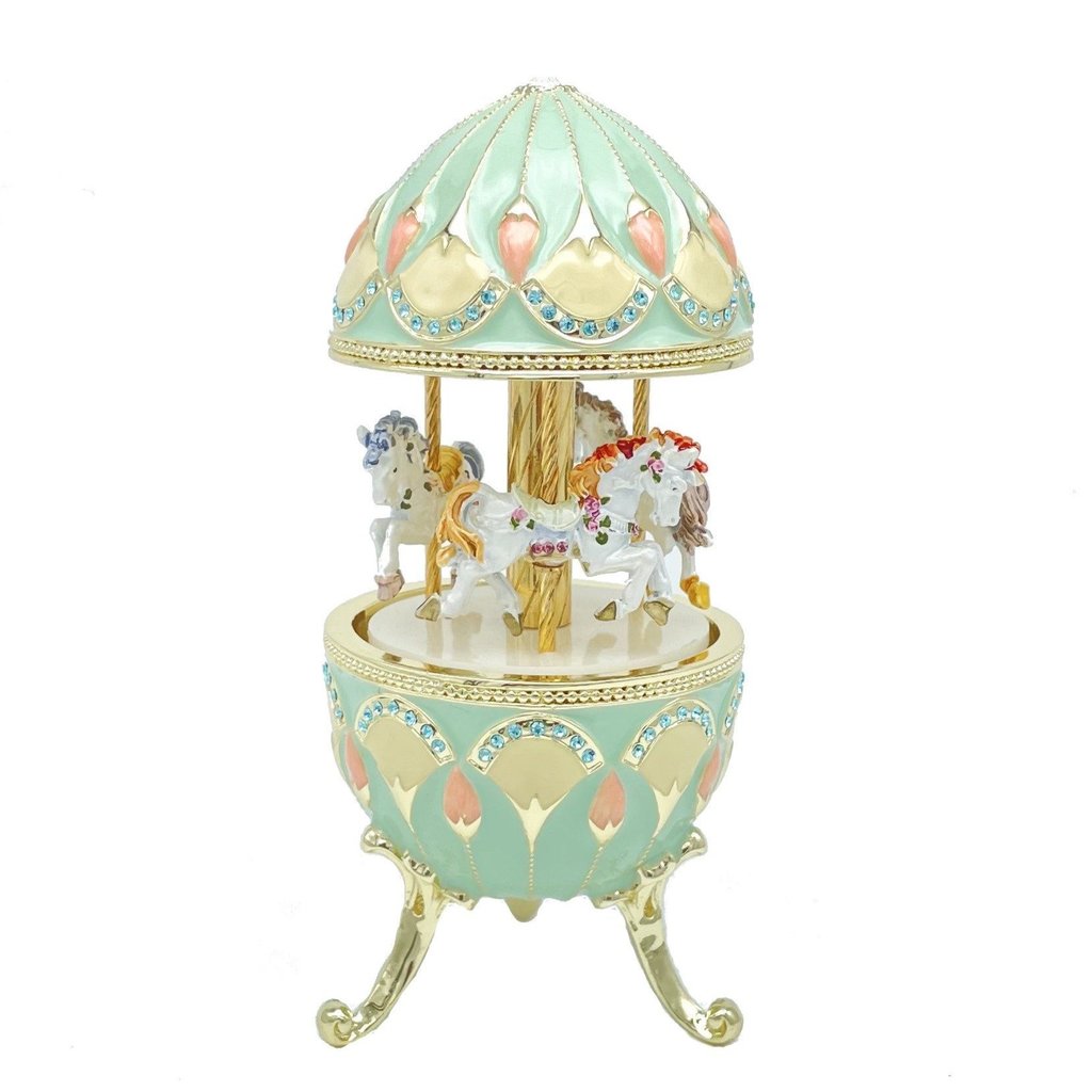 Faberge Egg with Music Royal Horses Carousel