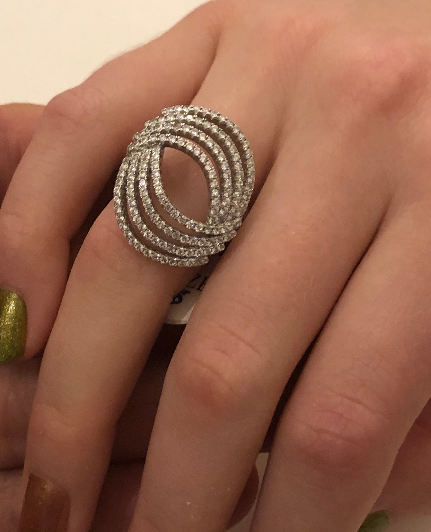 Spiral Rainbow Cystal Ring