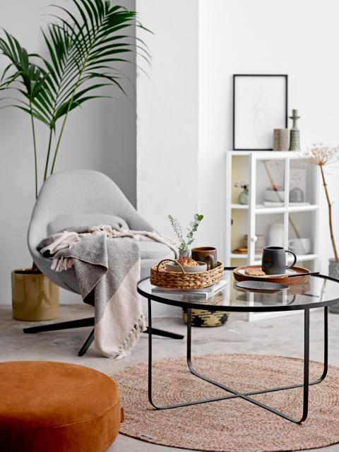 BLOOMINGVILLE | שולחן קפה זכוכית מסגרת שחורה