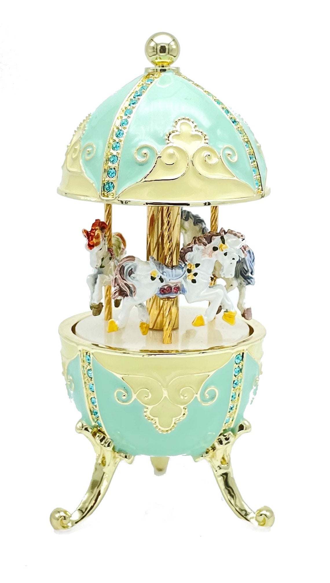 Faberge Egg with Music Royal Horses Carousel