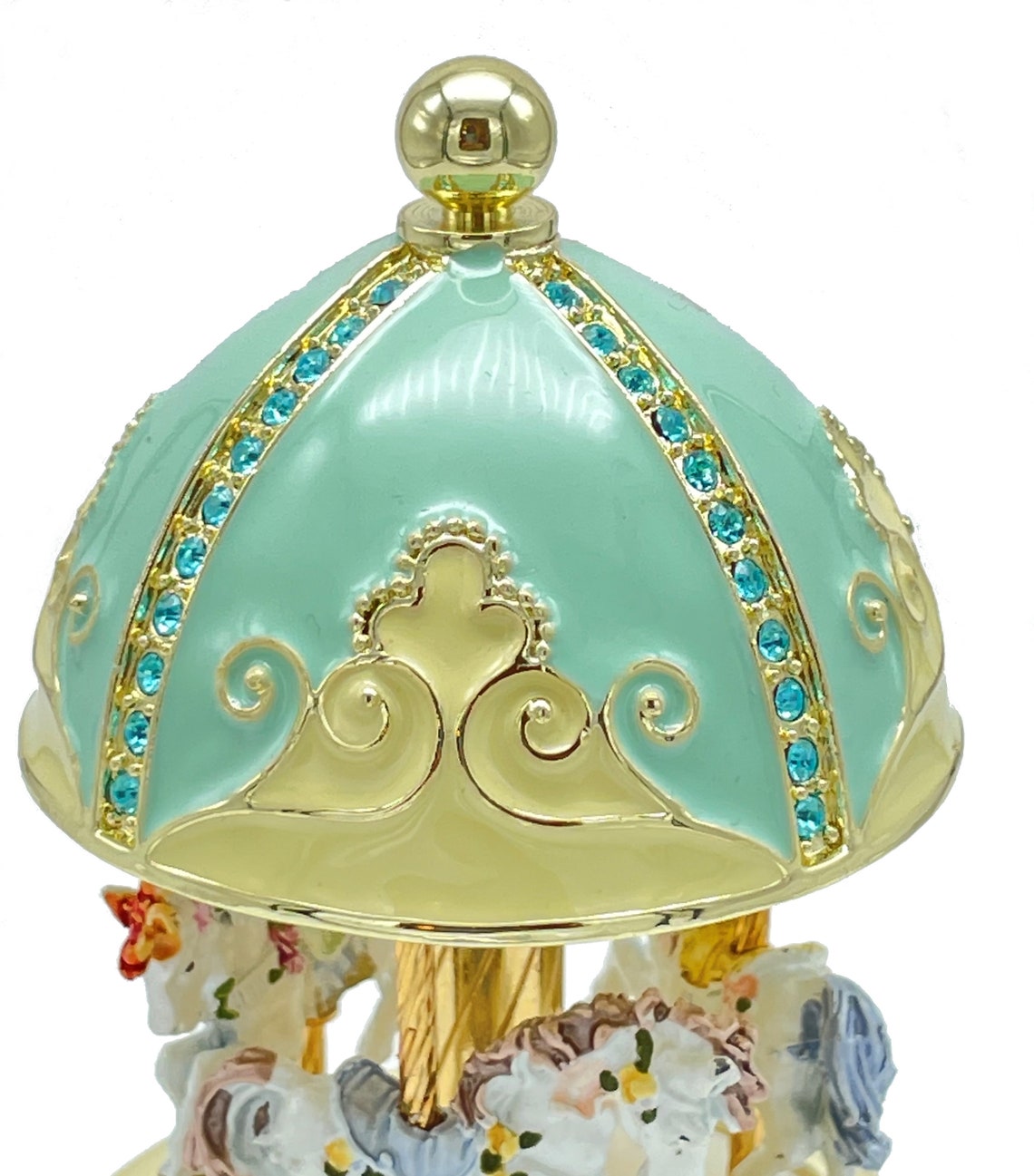 Faberge Egg with Music Royal Horses Carousel