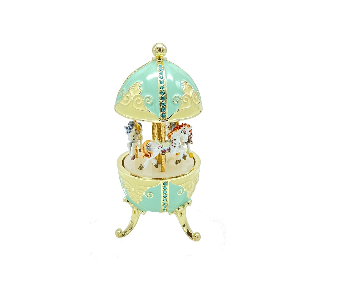Faberge Egg with Music Royal Horses Carousel