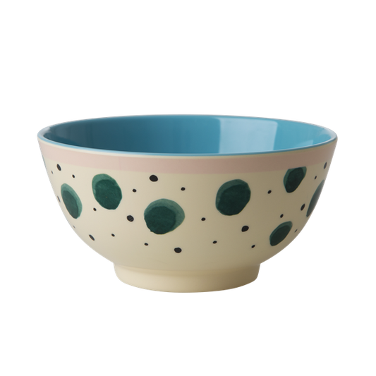 Rice DK | Two-Tone Melamine Bowl with Watercolor Splash Print