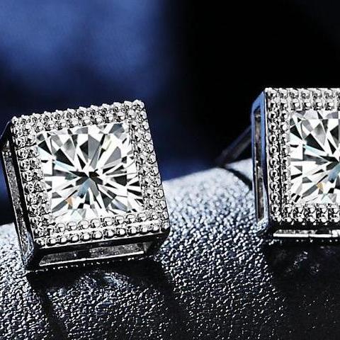 Earrings Square Zirconia