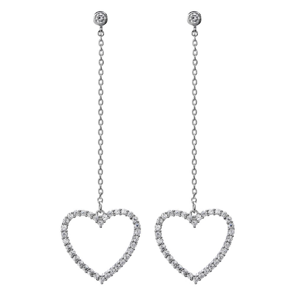Heart Shape Drop Crystal Earrings