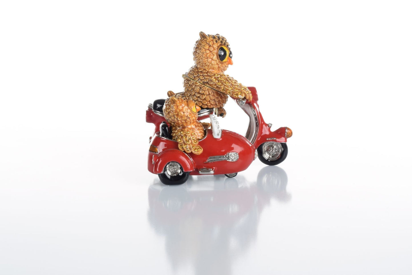 Keren Kopal Brown Owl & Owlet red bike with sidecar Limited edition 1 of 250