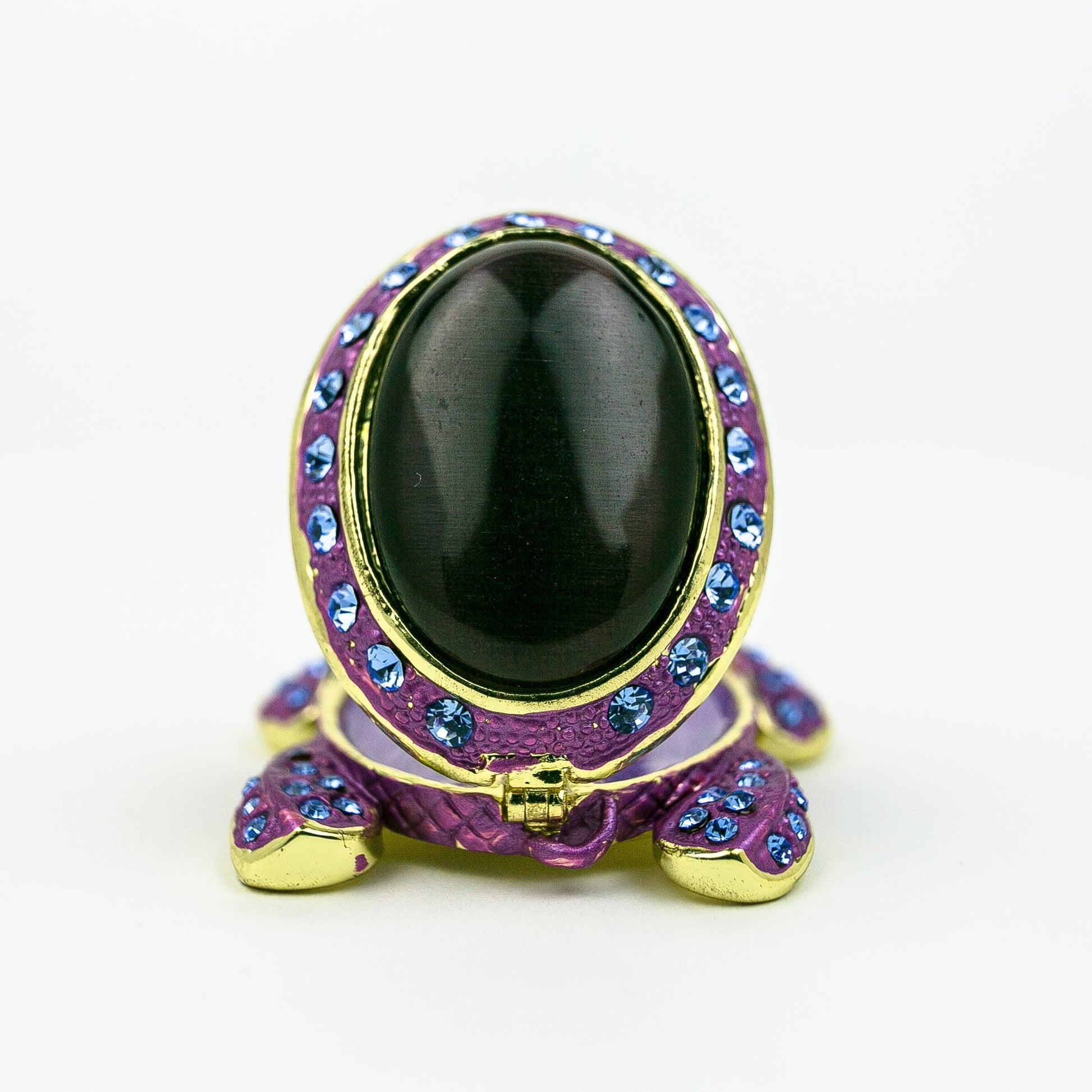 Keren Kopal Violet Turtle Decorated with Blue Crystals