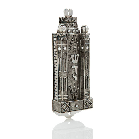 Silver Contemporary Holy Ark Mezuzah