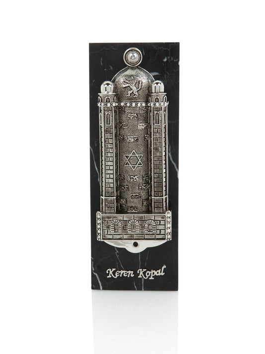 Silver Western Wall style Mezuzah