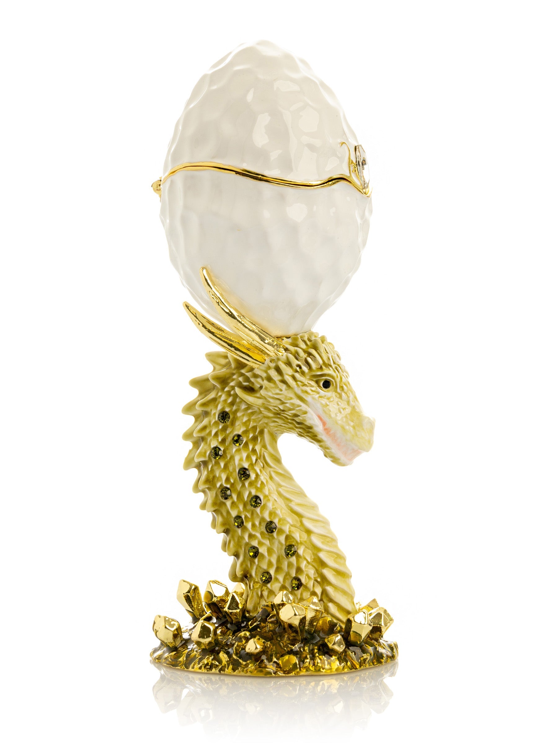 Golden Dragon head white egg - Exquisite Decor