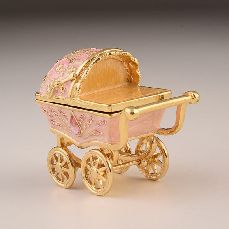 Pink Baby Carriage Trinket Box - Exquisite Decor