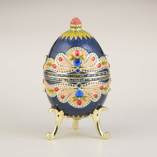 Blue Colorful Russian Egg - Exquisite Decor