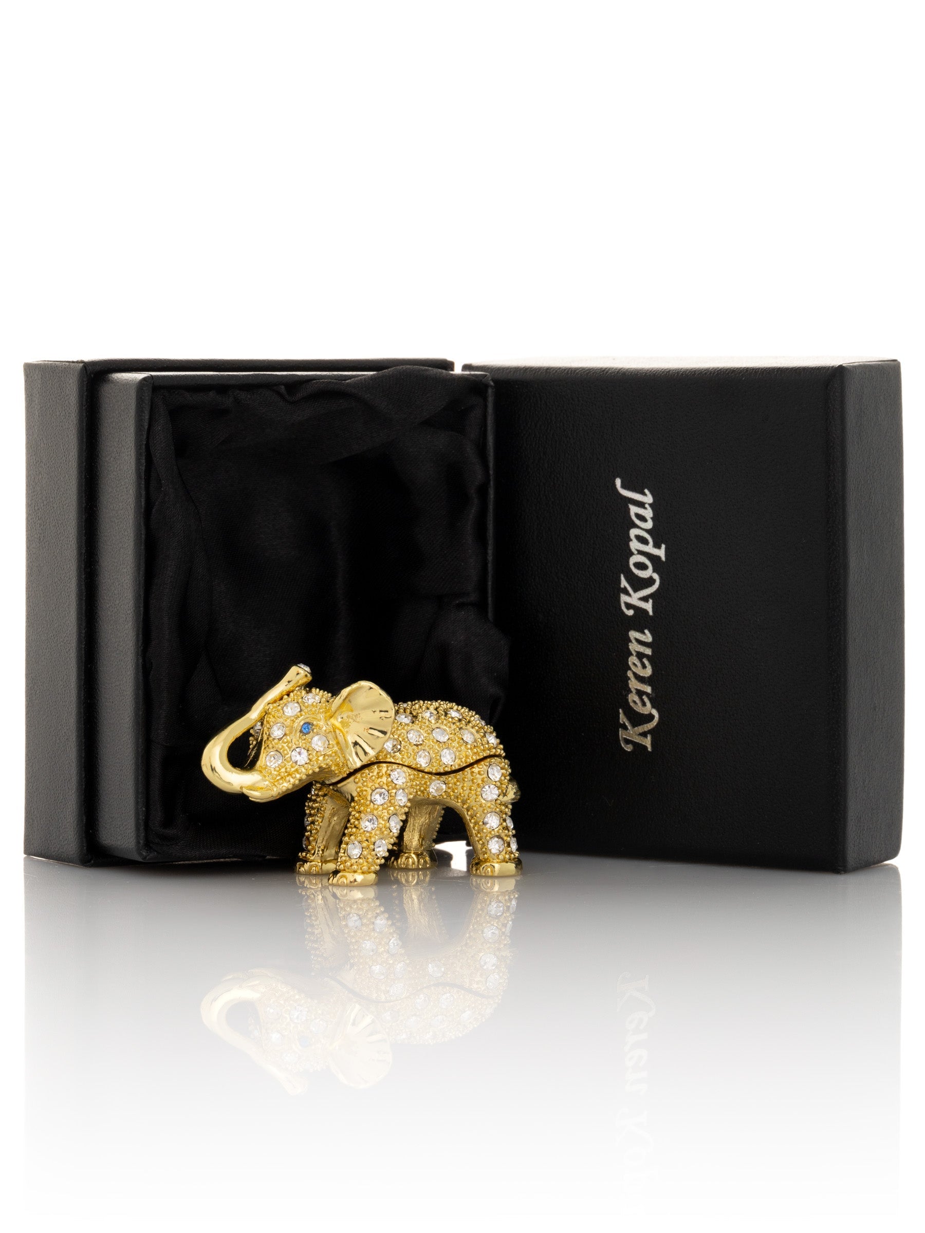Keren Kopal Golden Elephant with crystals