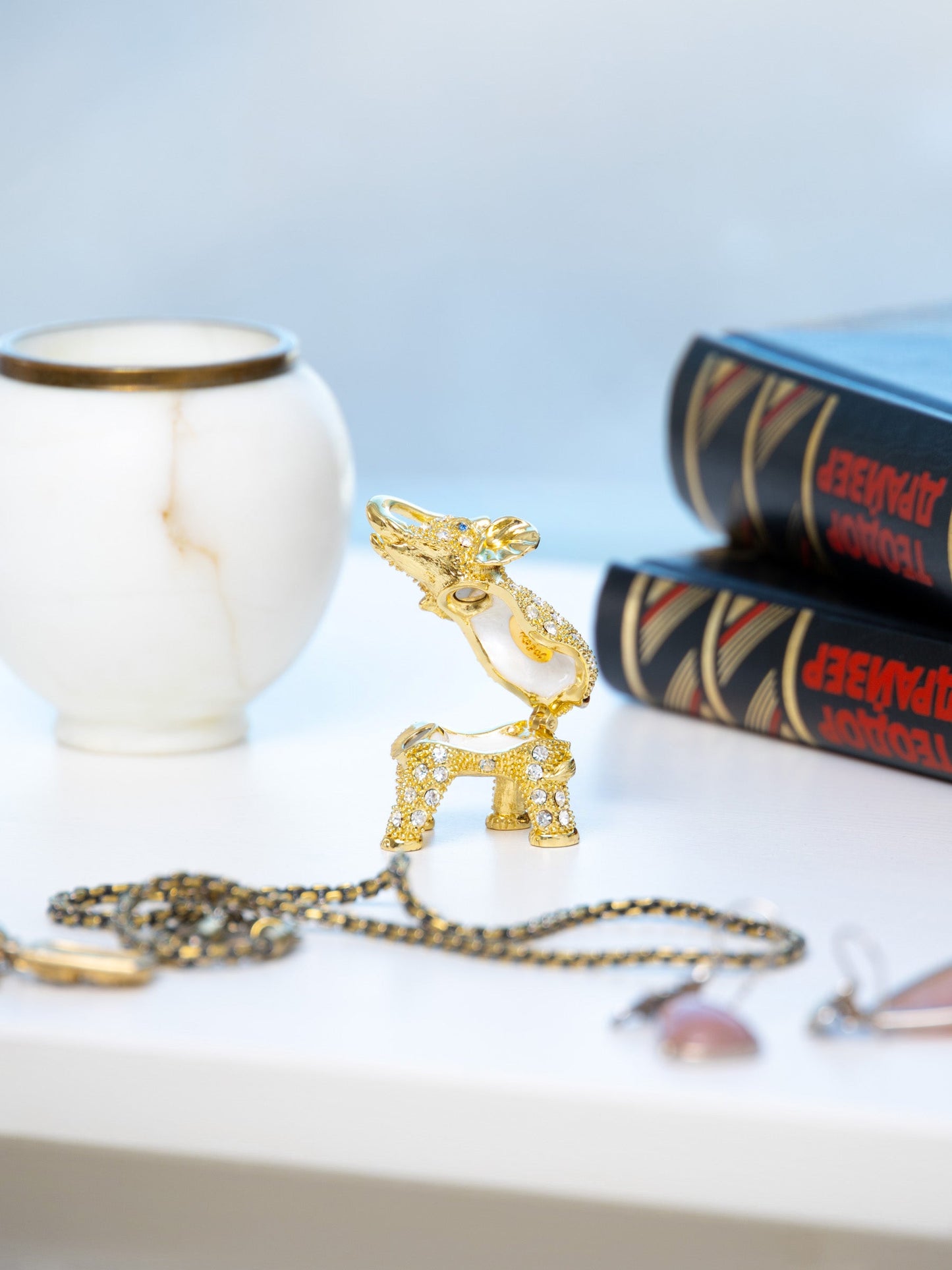 Keren Kopal Golden Elephant with crystals