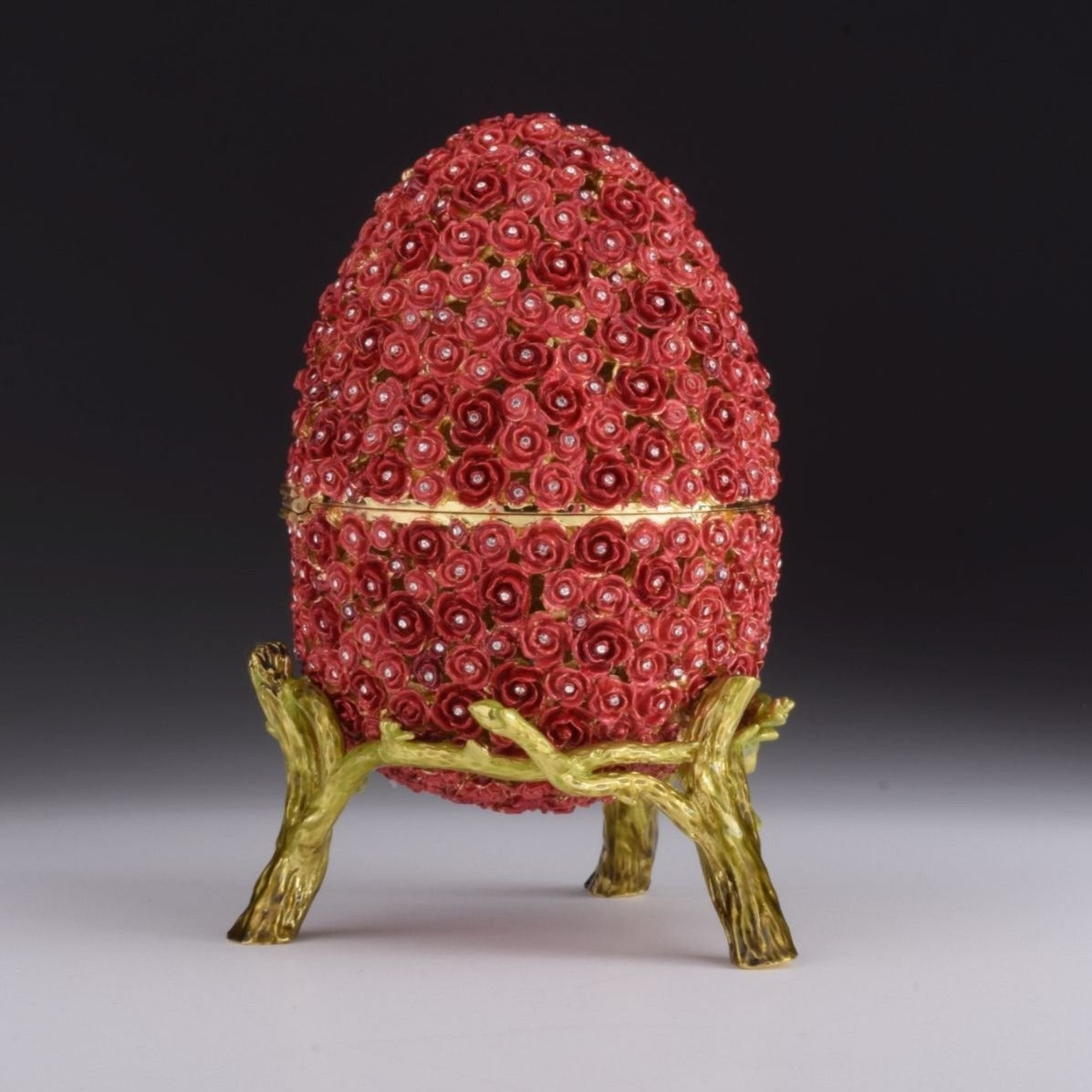 Red Flowers Faberge Egg - Exquisite Decor