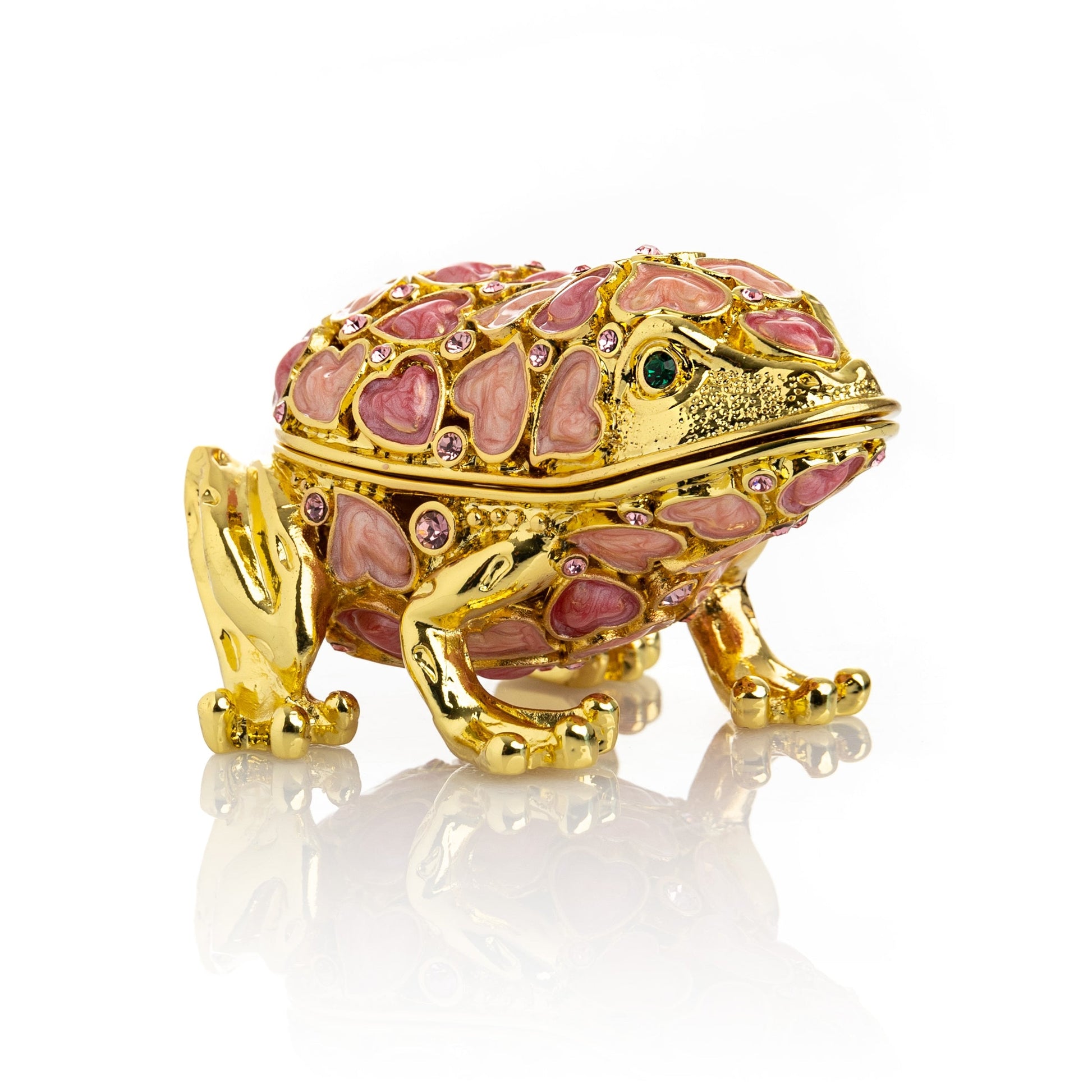 Golden Frog Decorated with Hearts - Exquisite Decor