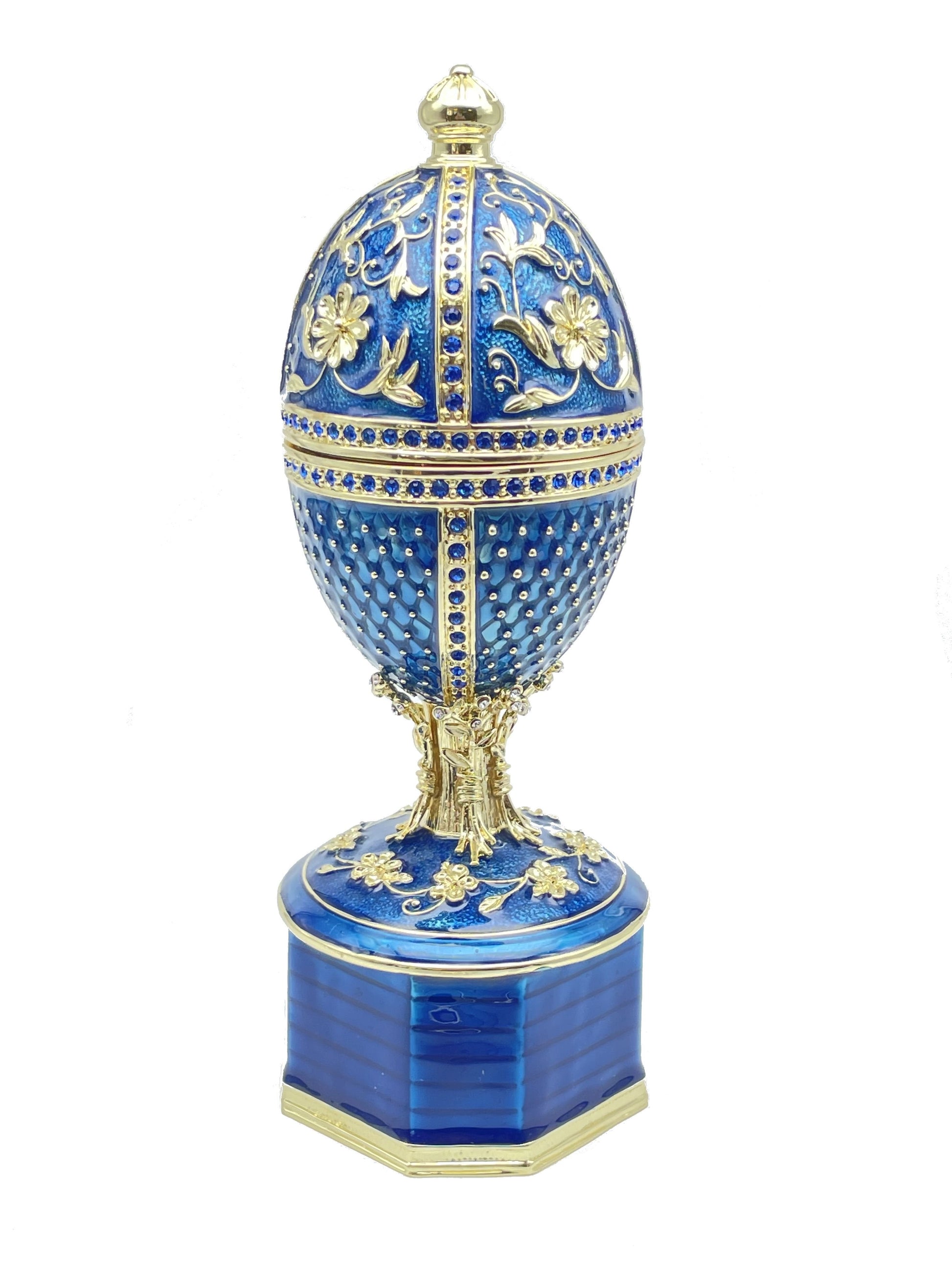 Keren Kopal Limited edition Blue Faberge Egg with doves trinket box