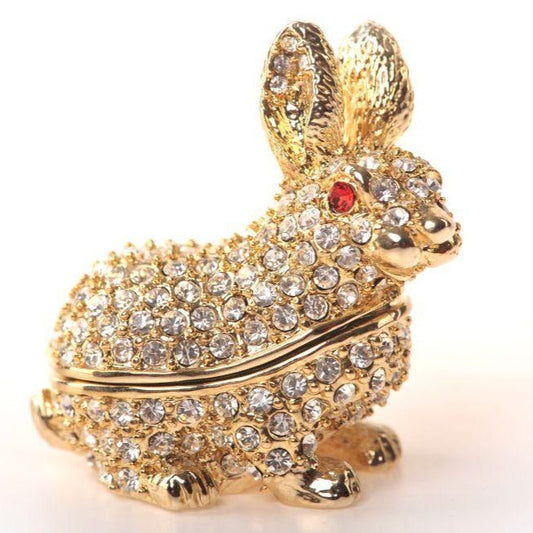 Golden Rabbit with Red Eyes - Exquisite Decor