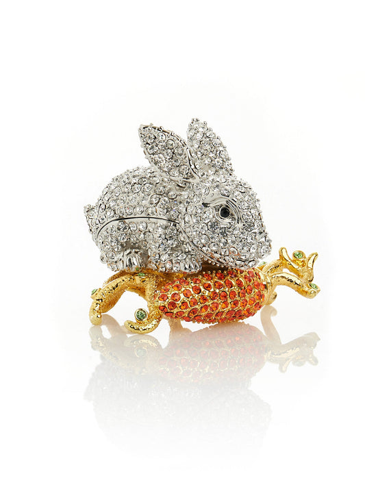 Keren Kopal Rabbit with Carrot Trinket Box