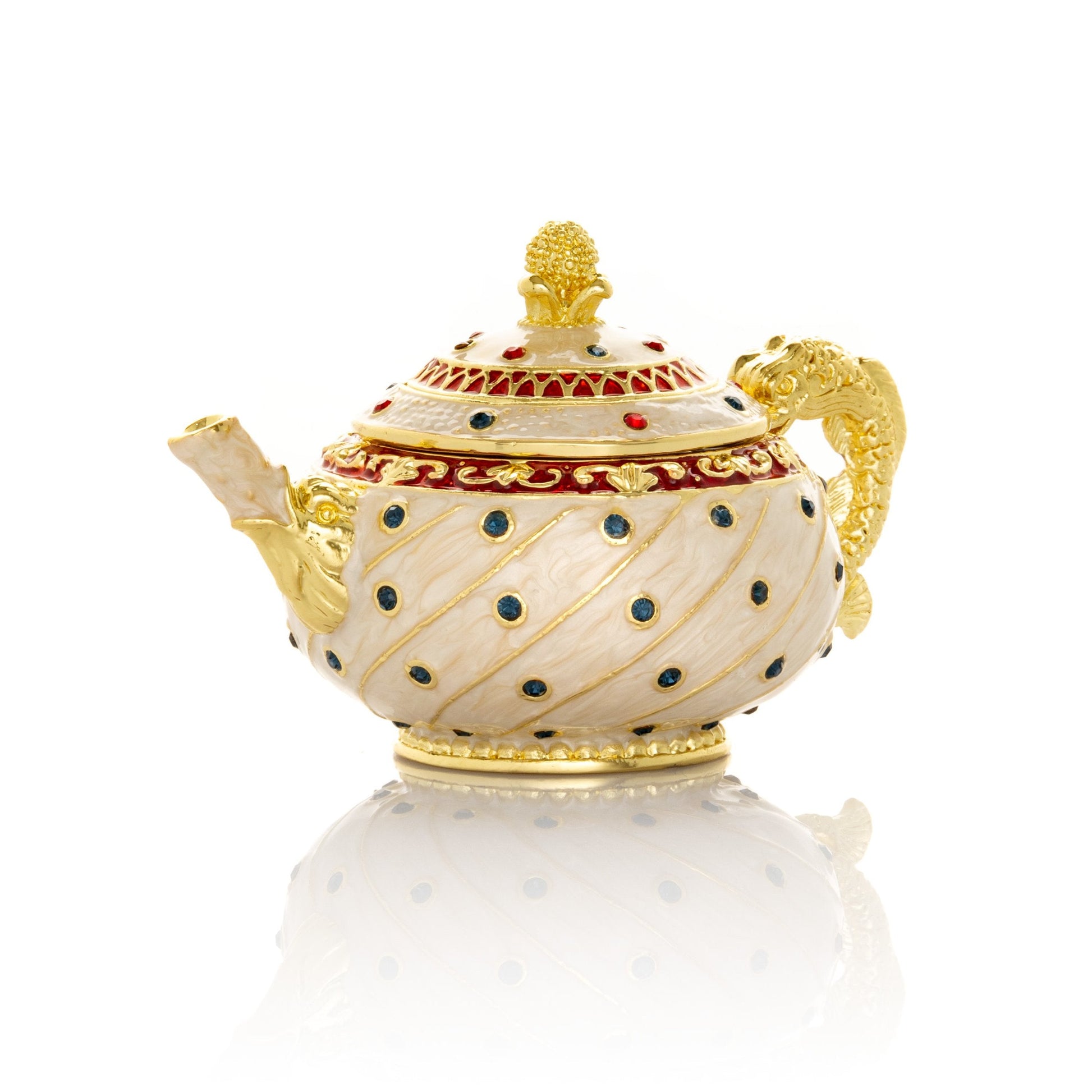 White with Colorful Dots Teapot - Exquisite Decor