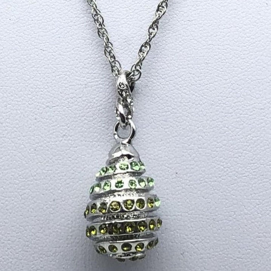 Silver Egg Pendant Necklace - Exquisite Decor