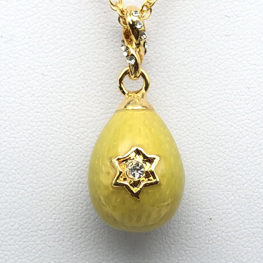 Yellow Egg Star of David Pendant Gold Necklace - Exquisite Decor