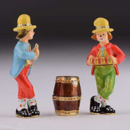 Two Circus Clowns Playing Music - Exquisite Decor