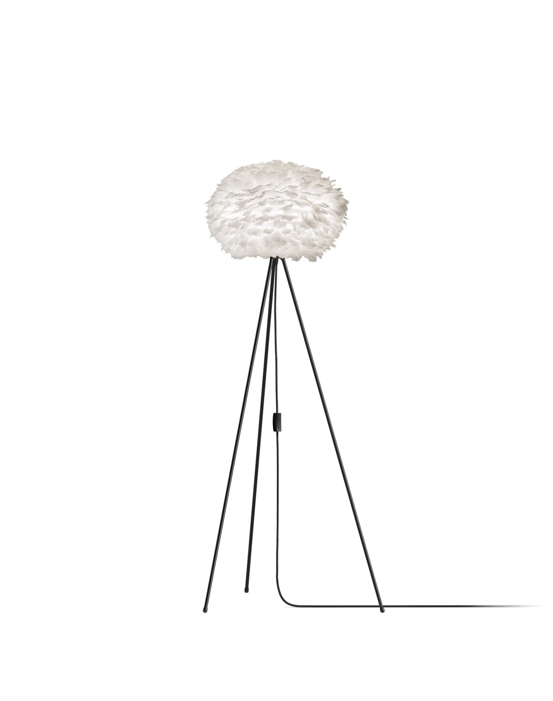 ויטה VITA | EOS אהיל בינוני מעוצב נוצות לבן מנורת רצפה
