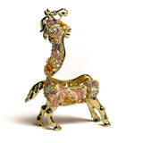 Handpainted Golden Horse Decorated with butterflies Trinket Box